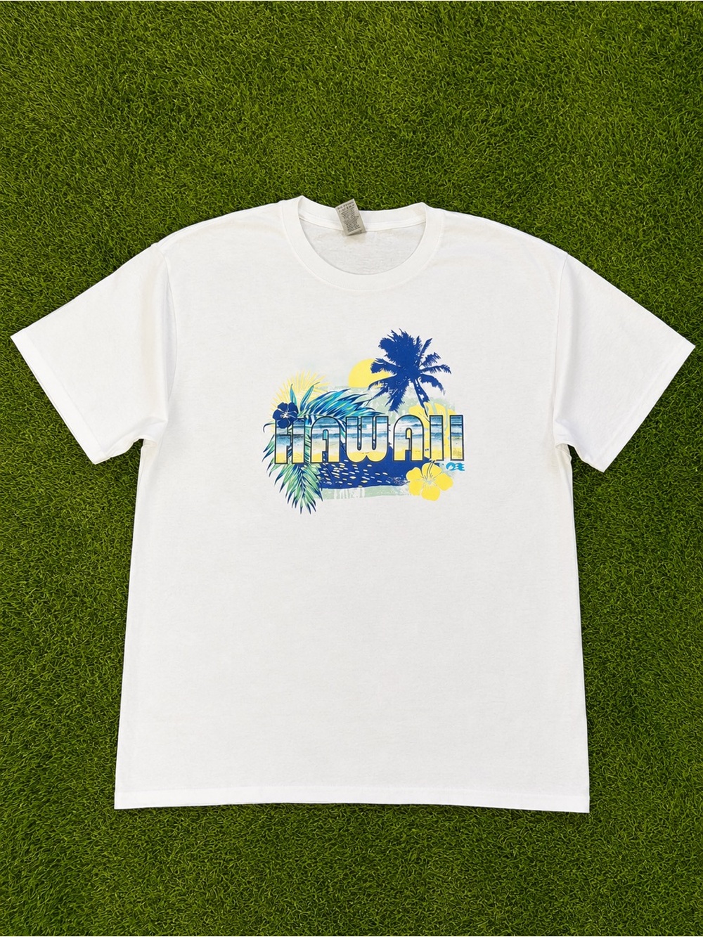 Hawaii Tropical Graphic T-Shirt White Men’s Large